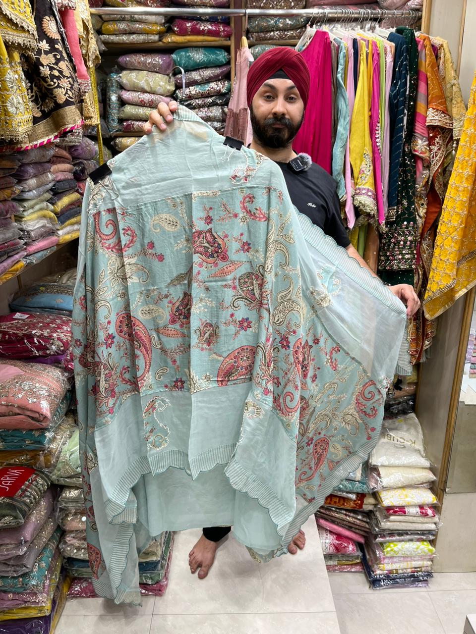 Muslin Suit With Organza Designer Dupatta