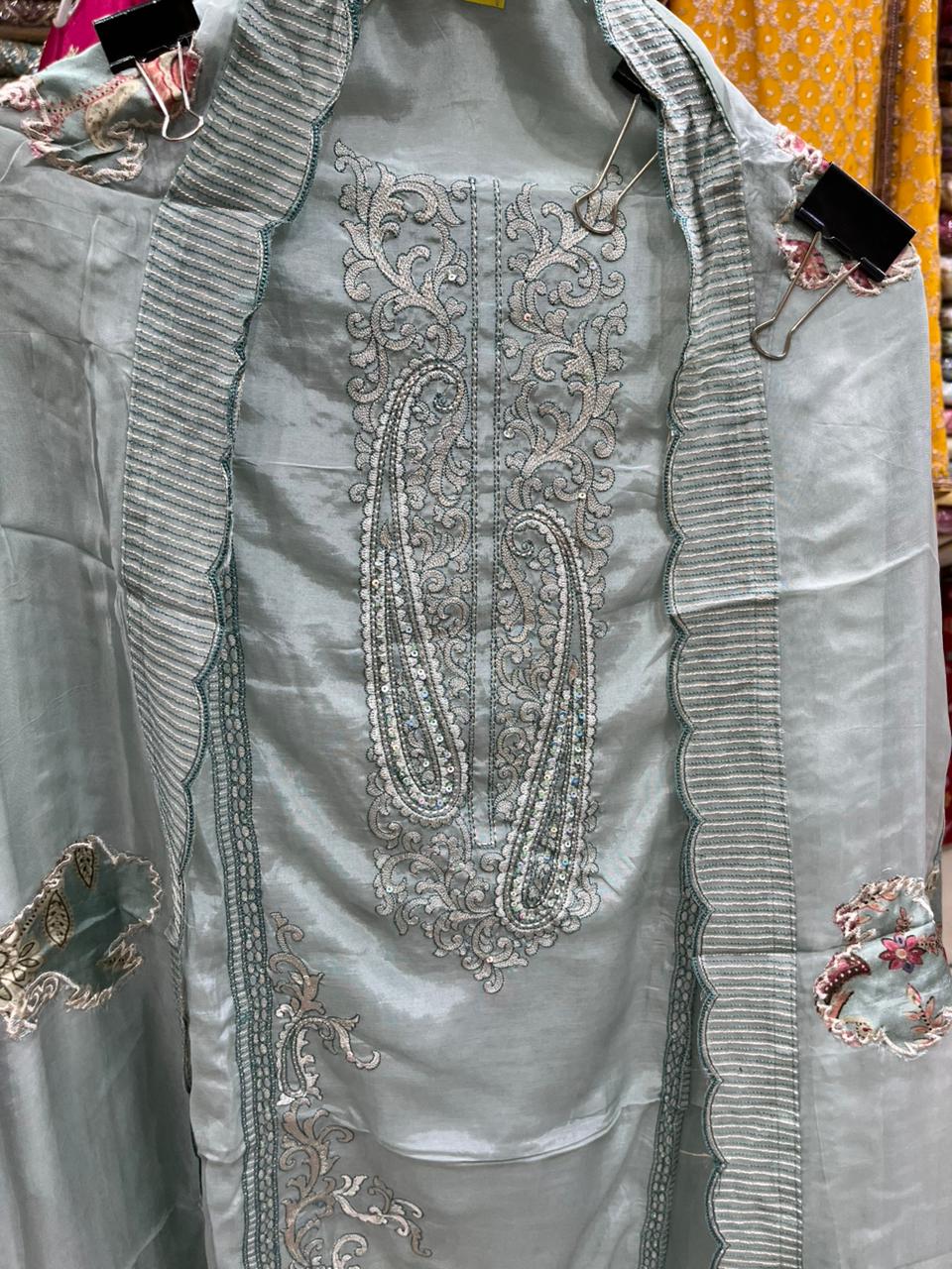 Muslin Suit With Organza Designer Dupatta