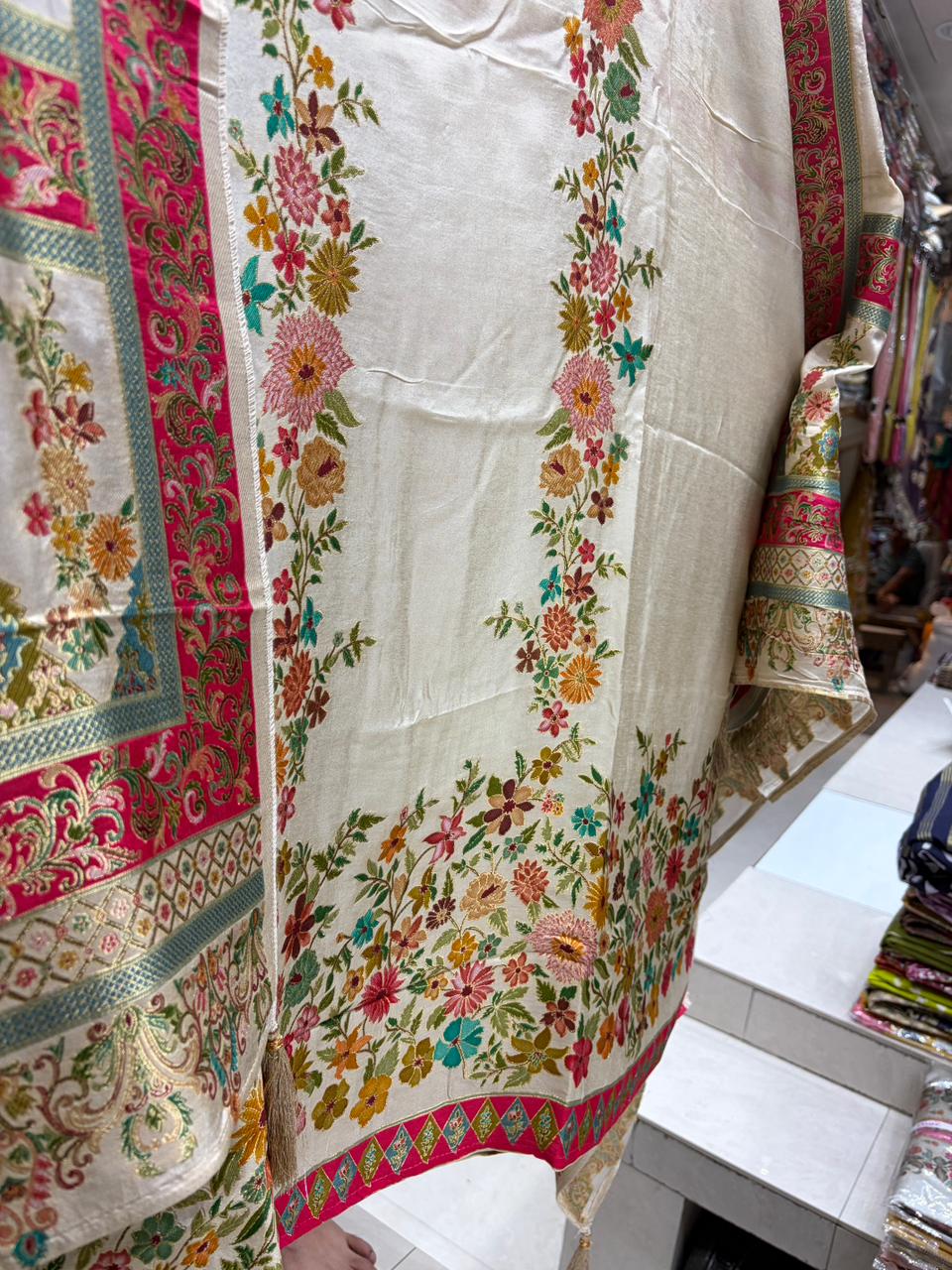 Pure Silk Jacquard Weave Position Print ( New Edition )