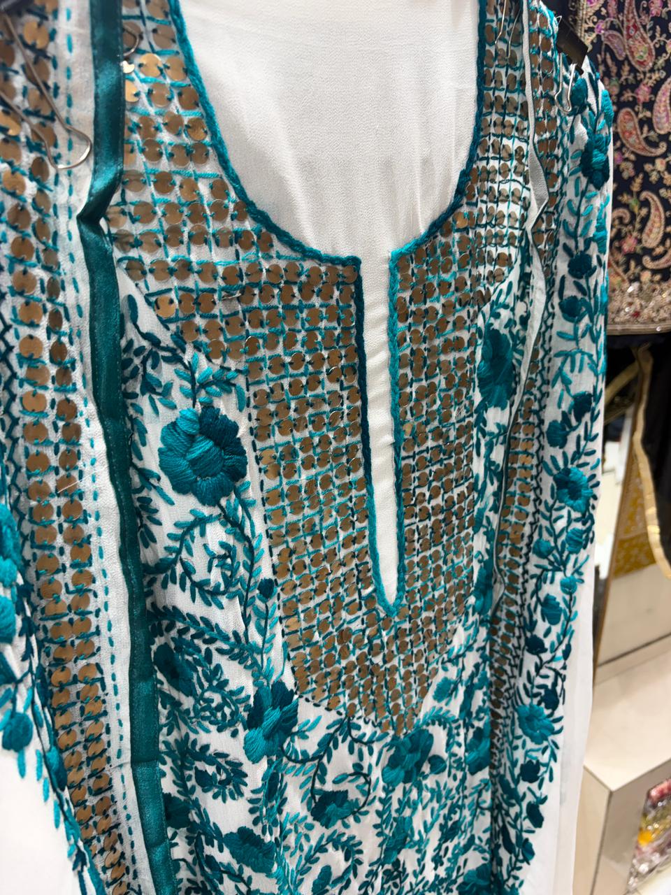 Georgette Hand Embroidered Phulkari Suits