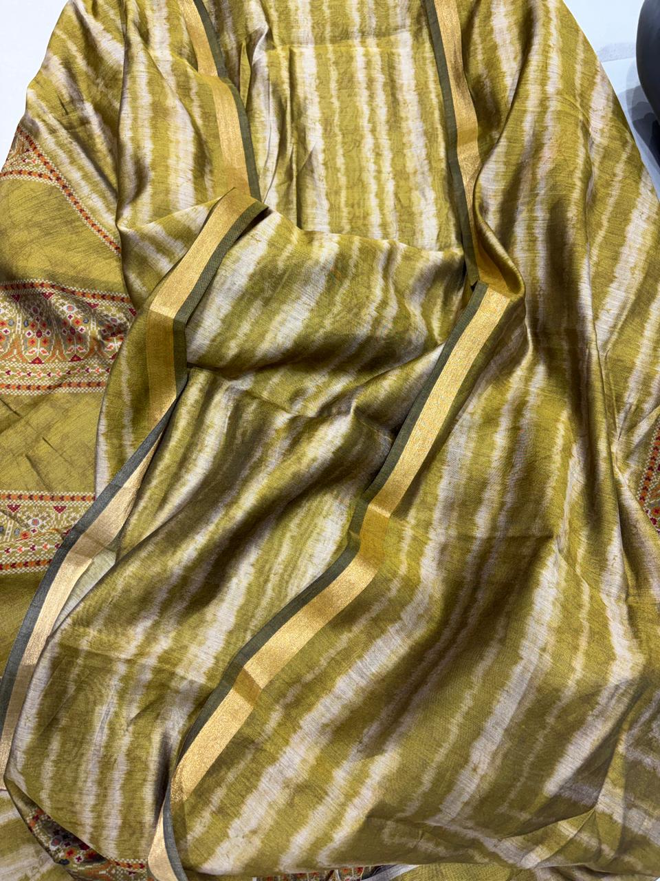 Maheshwari Handloom Suit - Shibori Print Dupatta