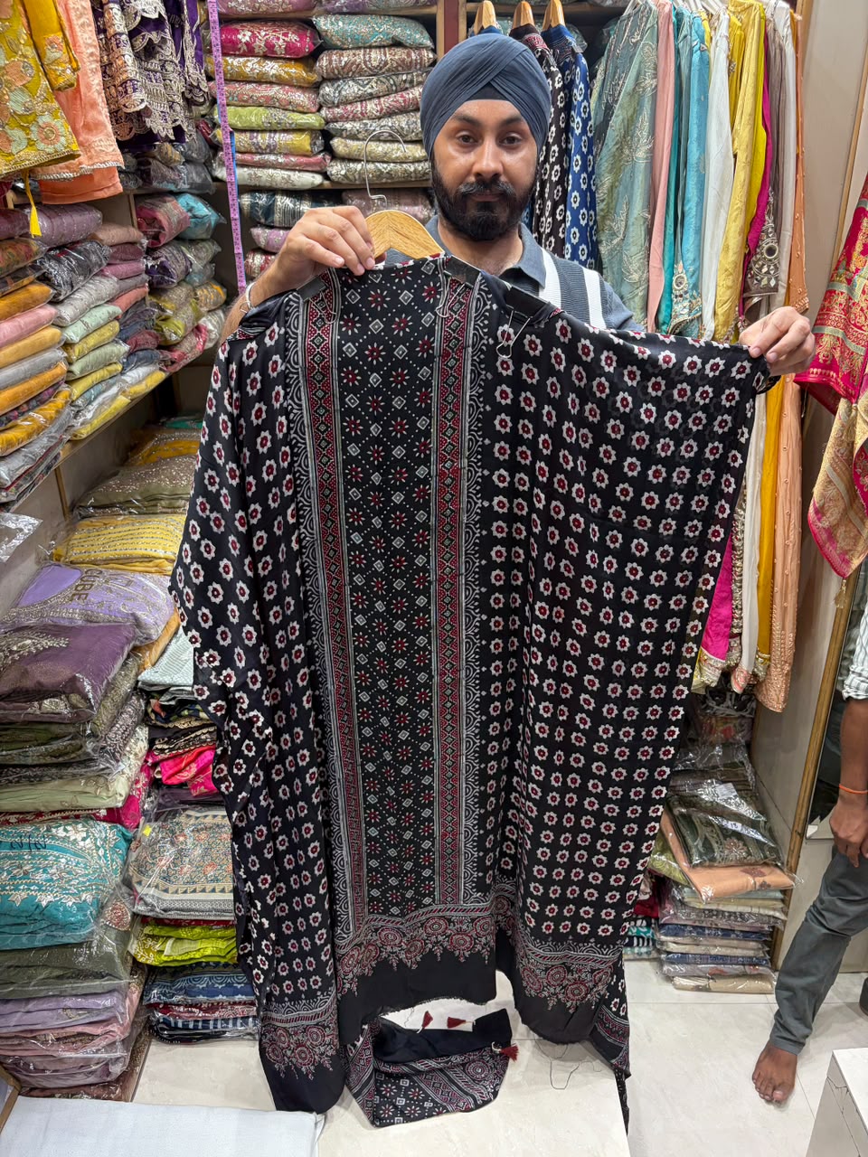 Pure Ajrakh Modal Silk Block Print Suit