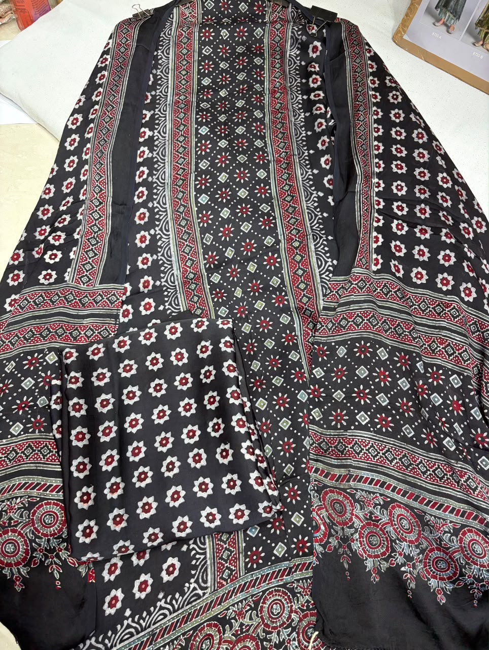 Pure Ajrakh Modal Silk Block Print Suit