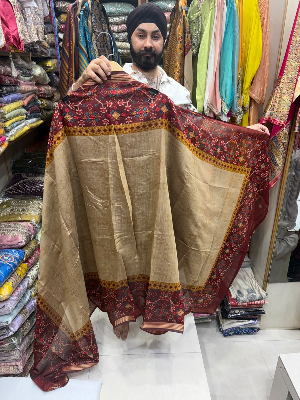 Maheshwari Laheriya Print Patola Duapatta