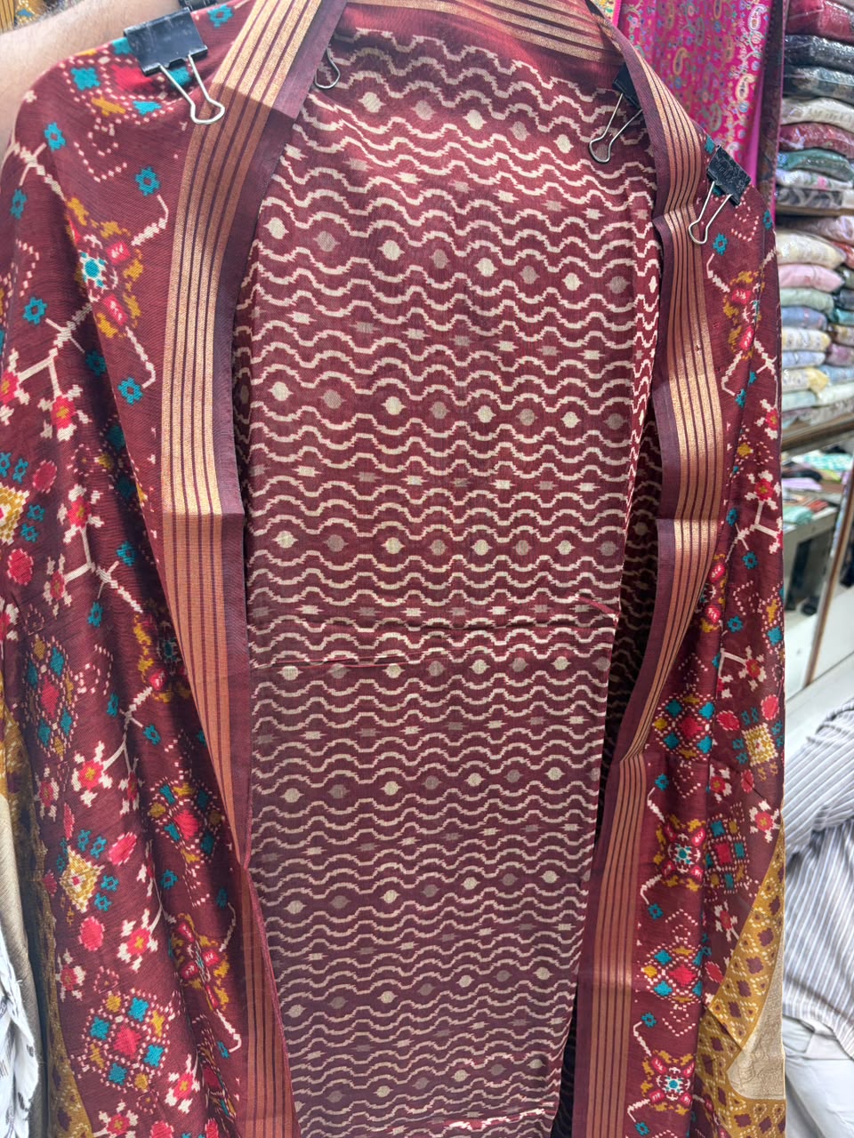 Maheshwari Laheriya Print Patola Duapatta
