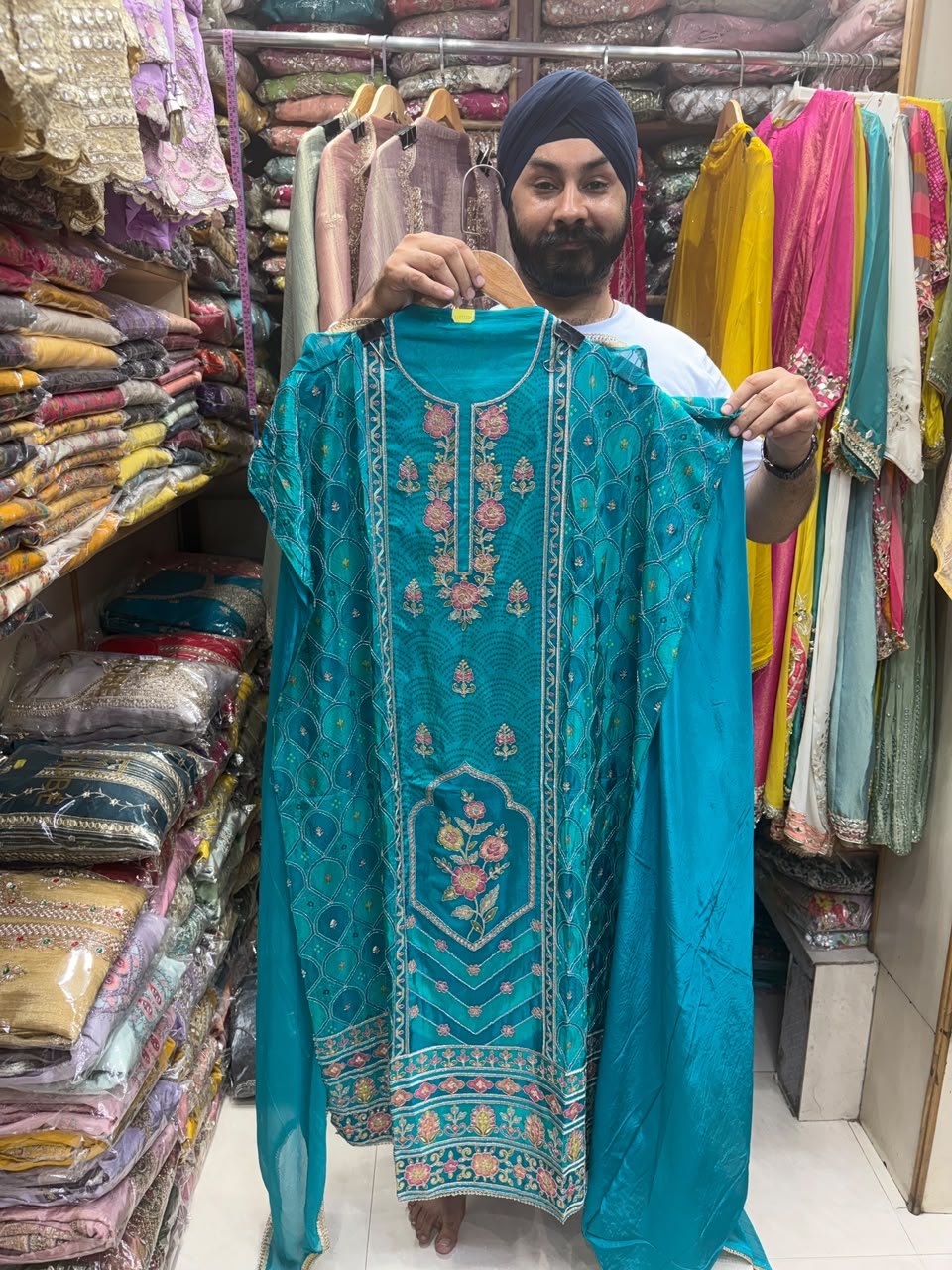 Dishin Crepe Brush Print Luxury Suits