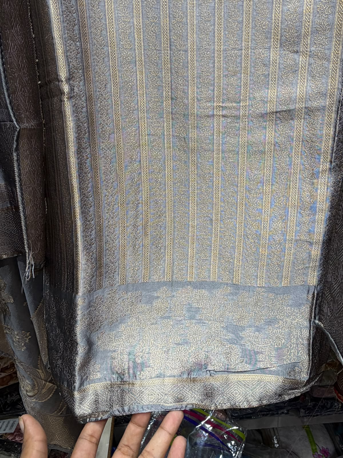 Bangalore Silk Stripe With Yoke Pattern