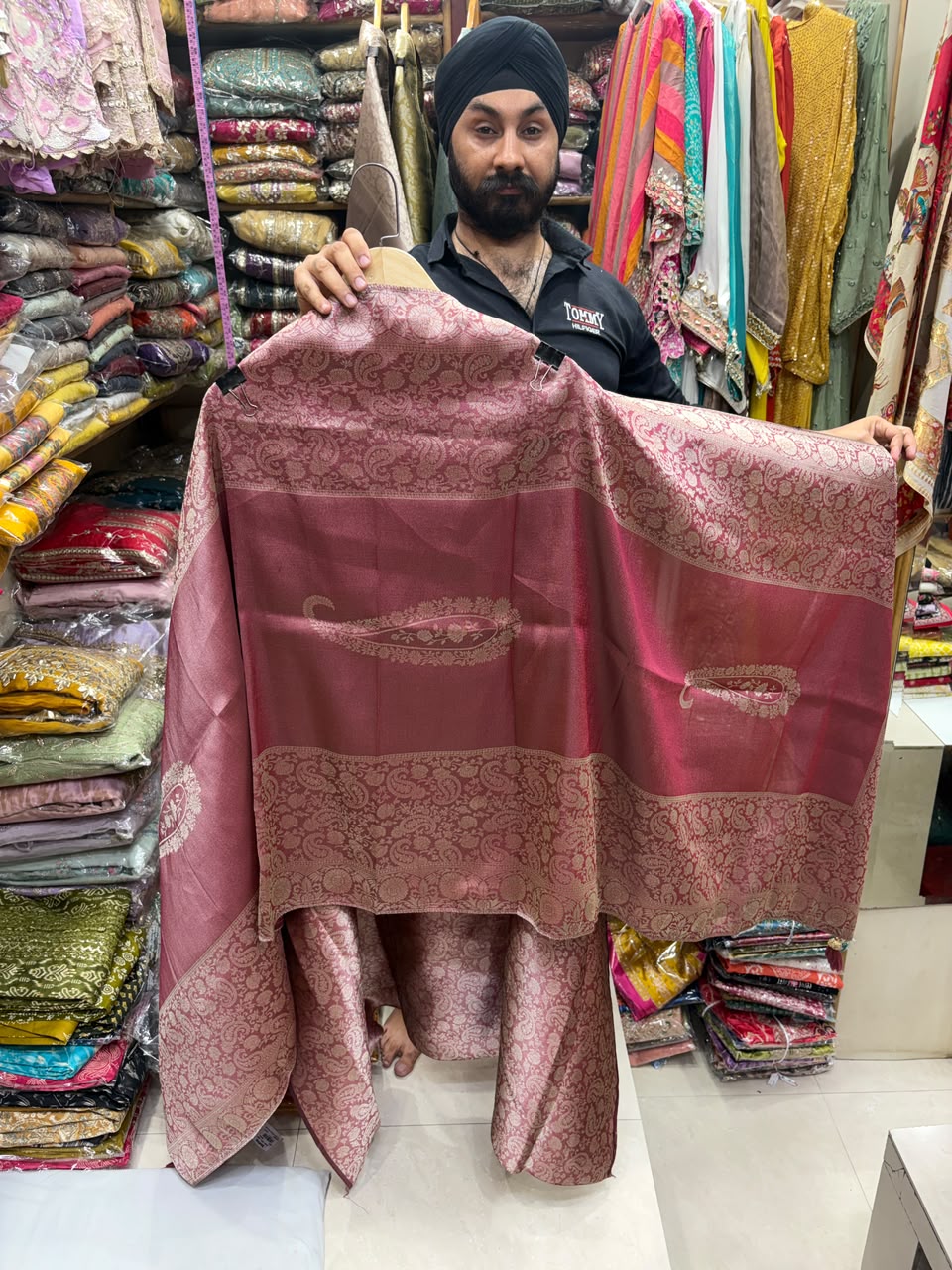 Premium Giraffe Silk Banarsi Handwork Gala