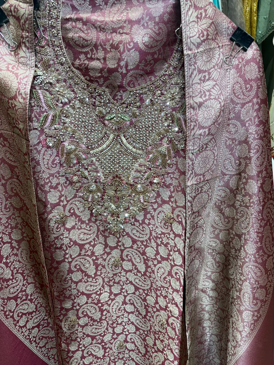 Premium Giraffe Silk Banarsi Handwork Gala