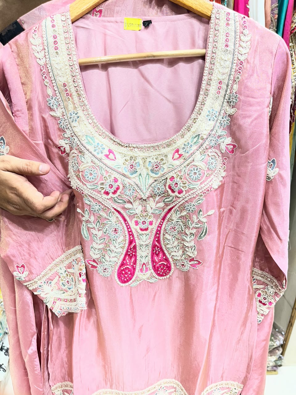 Premuim Shimmer Pearl Work Sharara Set Design no 2