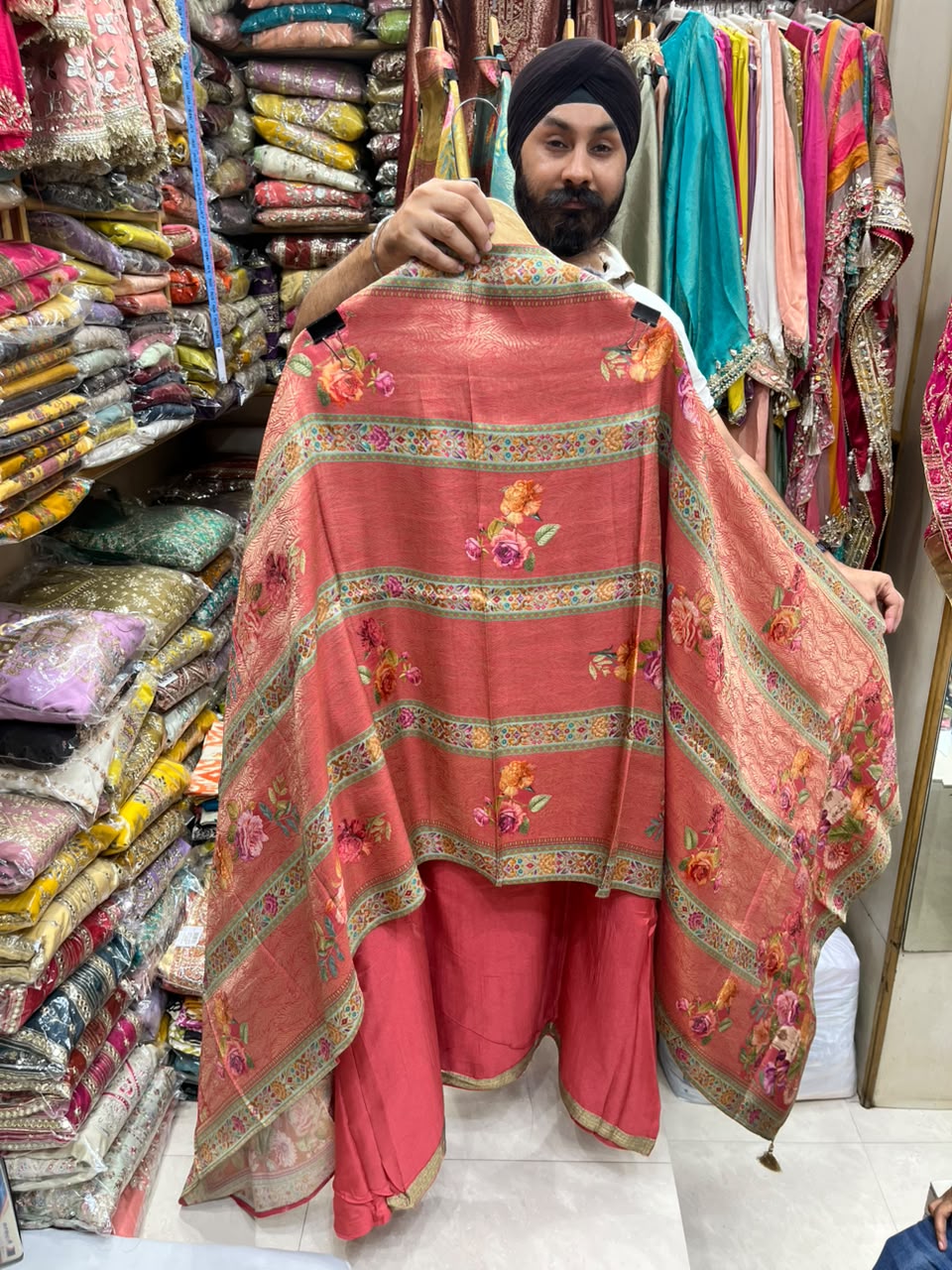 Luxury Banarasi Jacquard Positin Print - New