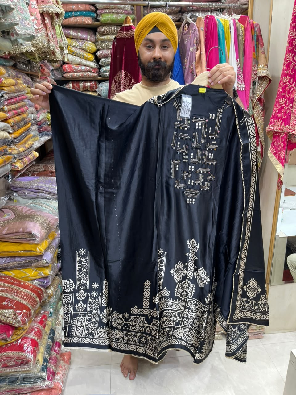 New Gajji Mirror Work Ajrakh Print - Edition no 32