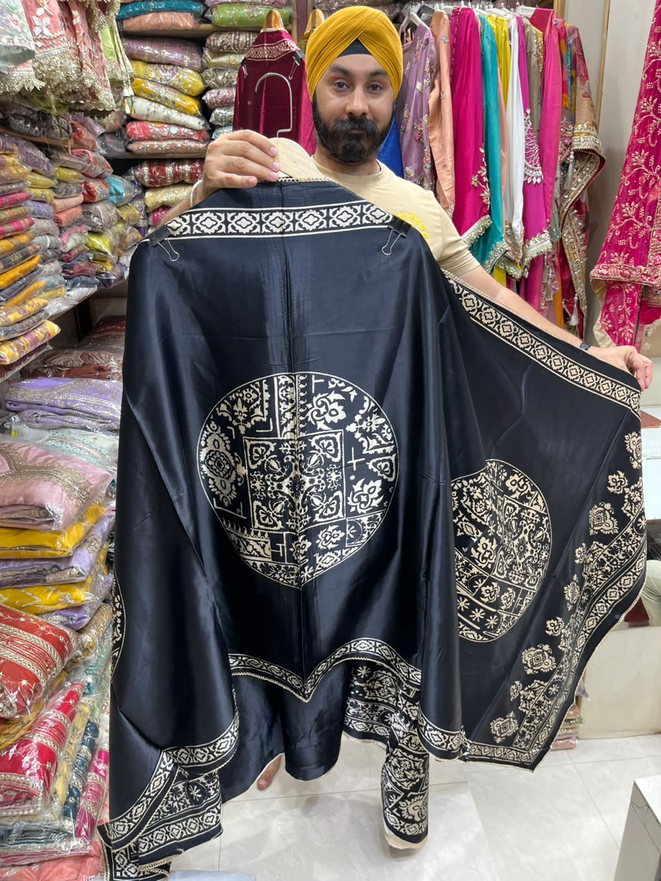 New Gajji Mirror Work Ajrakh Print - Edition no 32