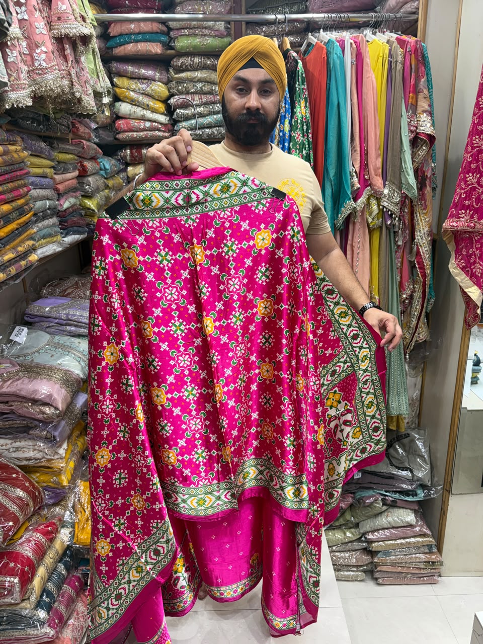 New Gajji Patola Print Mirror Work - Edition  no 33
