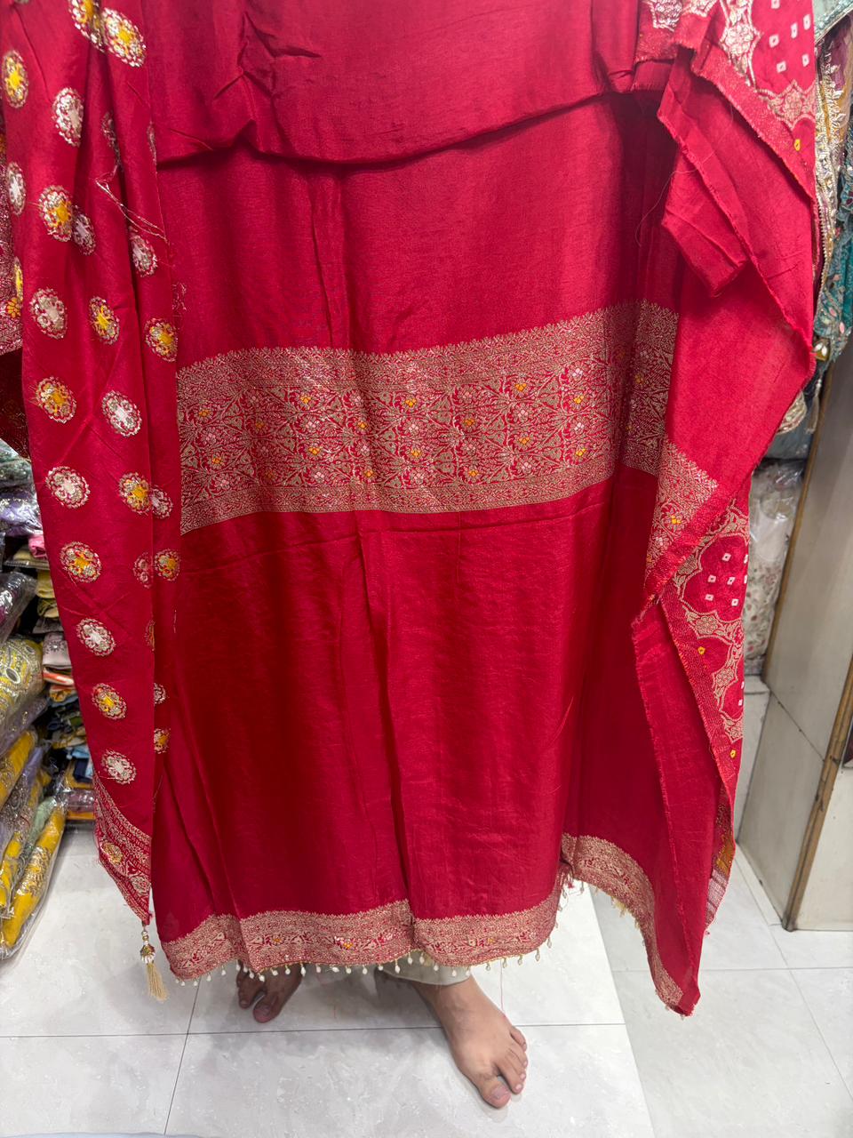 Traditional Heavy  Bhandhej Gotta Suit