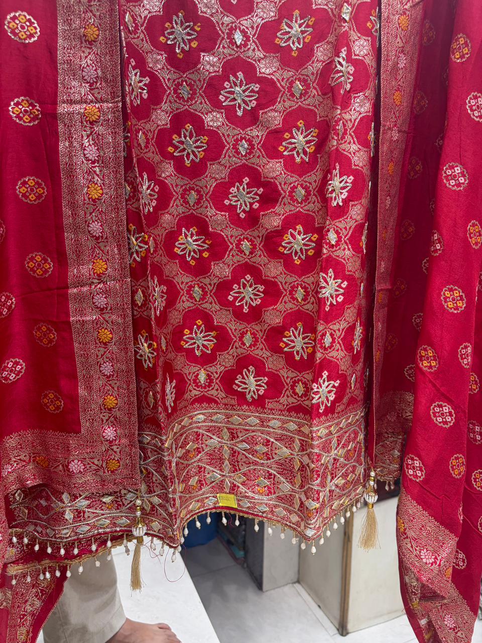 Traditional Heavy  Bhandhej Gotta Suit