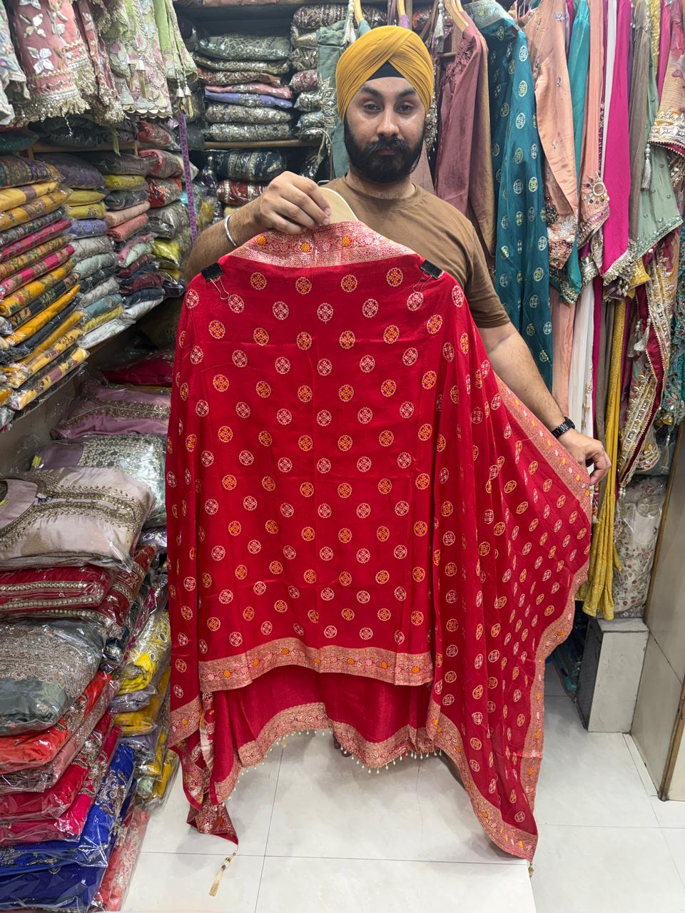 Traditional Heavy  Bhandhej Gotta Suit