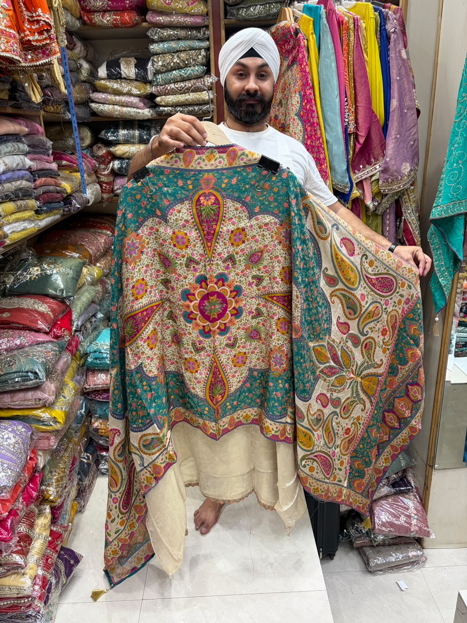 Premium Shimmer Silk with Banarsi Weaving Dupatta - Contrast Edition