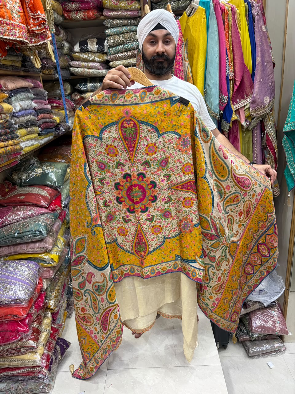 Premium Shimmer Silk with Banarsi Weaving Dupatta - Contrast Edition