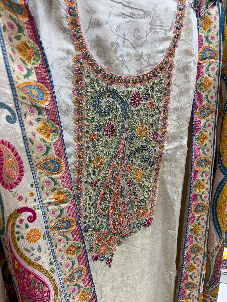 Premium Shimmer Silk with Banarsi Weaving Dupatta - Contrast Edition