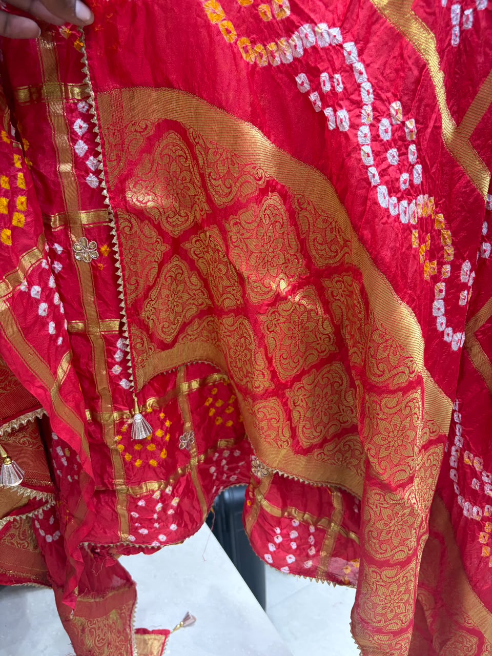 Authentic Bandhej Suit Banarsi Border Dupatta - Edition no 2