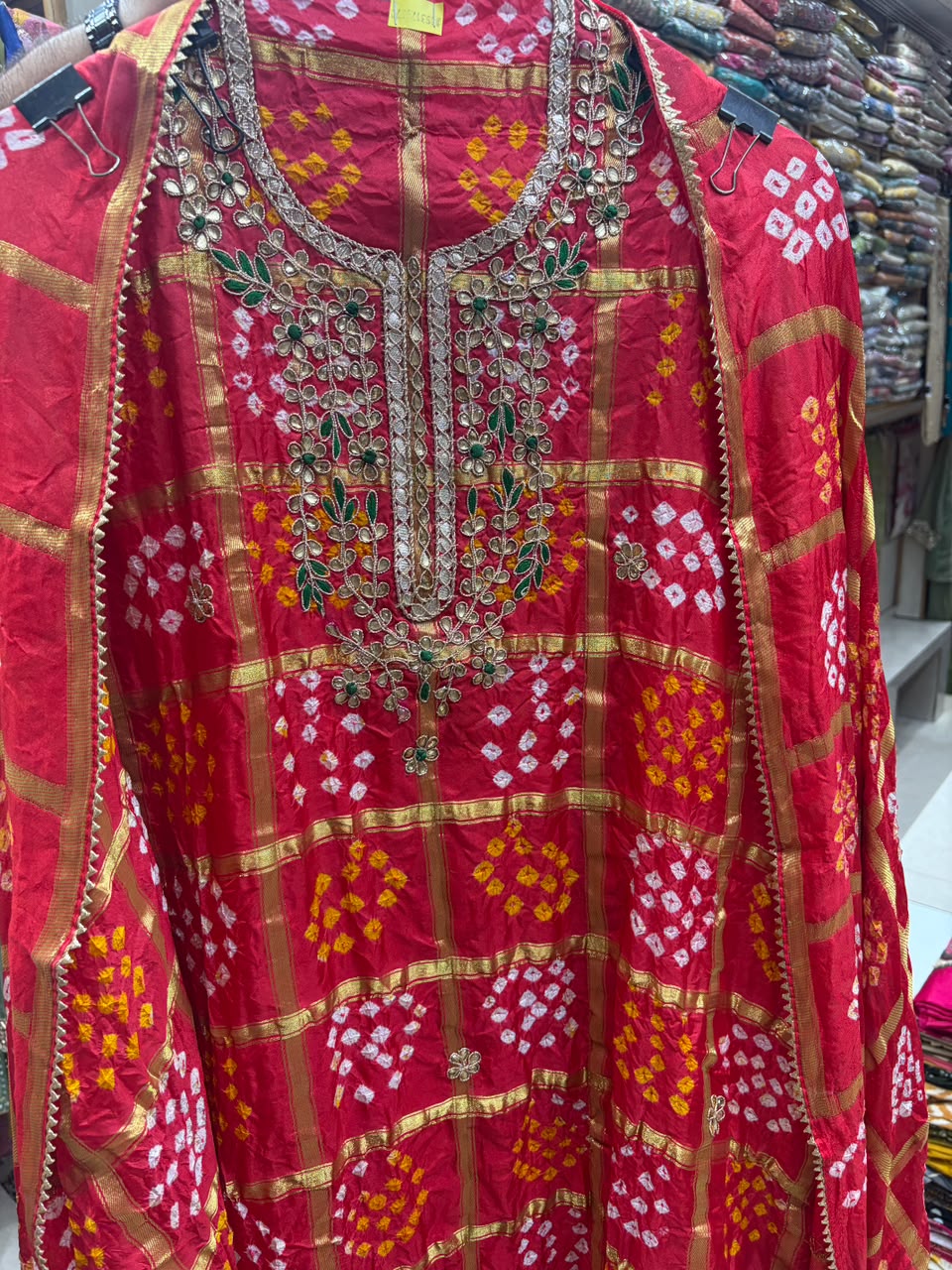 Authentic Bandhej Suit Banarsi Border Dupatta - Edition no 2