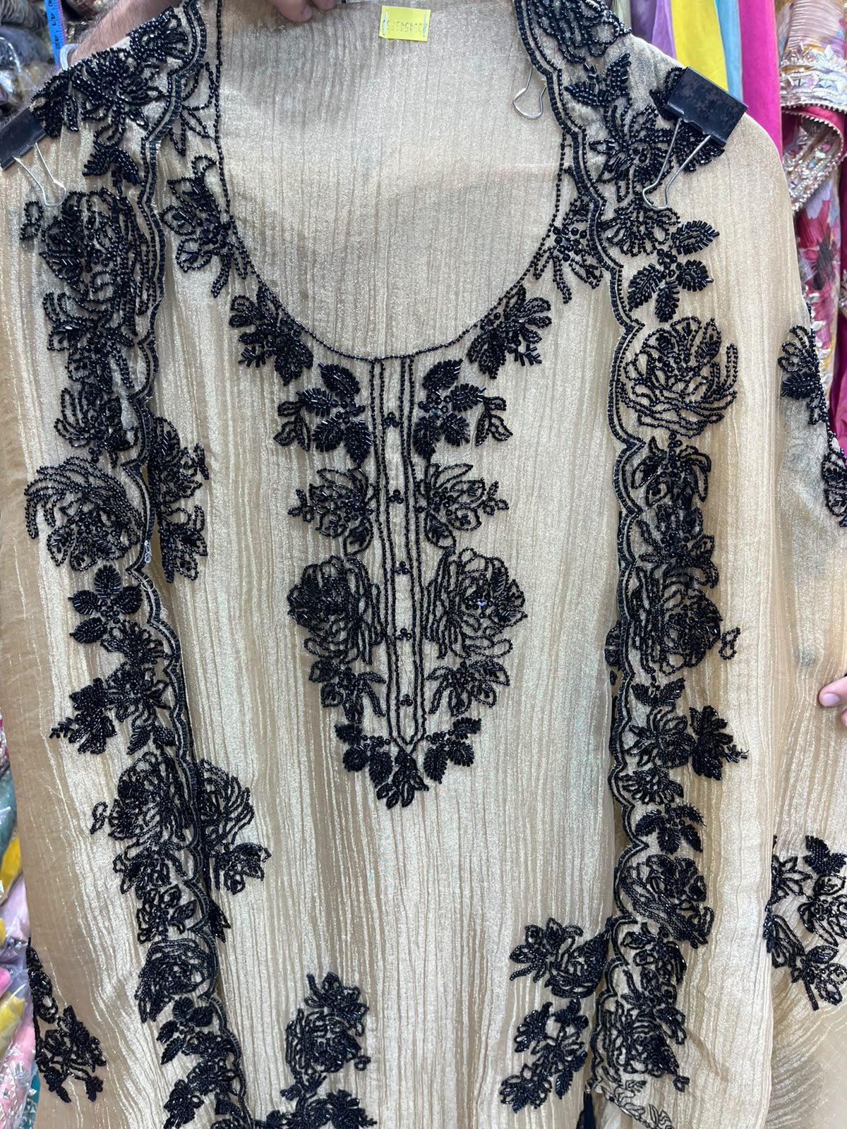 Luxury Crushed Shimmer Heavy Beads Work