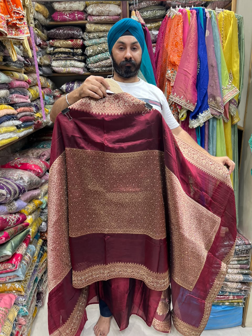Premuim Kanjiwaram Heavy Elegant Dabka Neck - Edition no 4