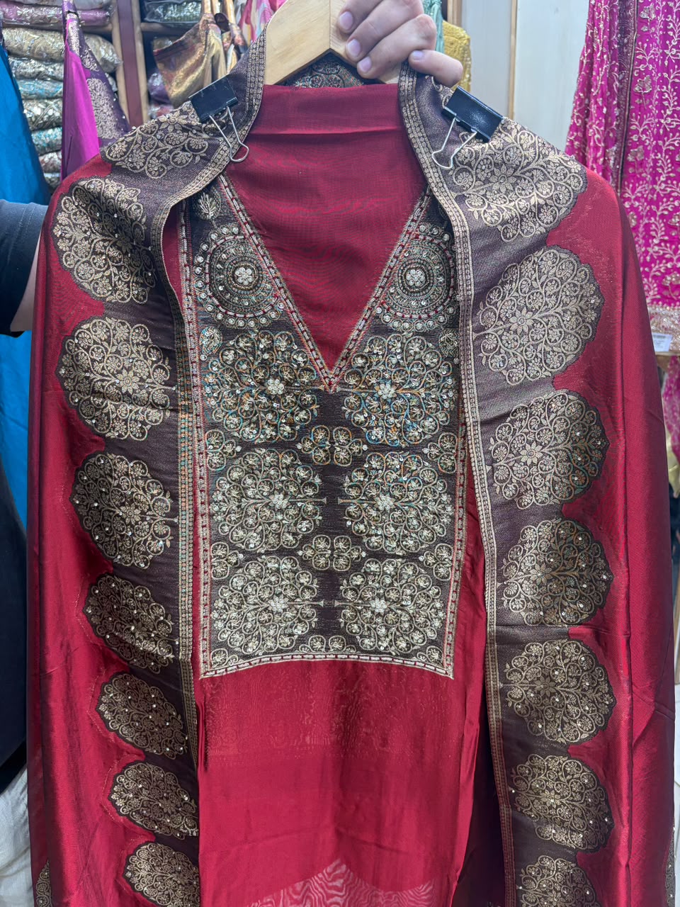 Kanjiwaram Silk Designer V Neck - Edition no 5