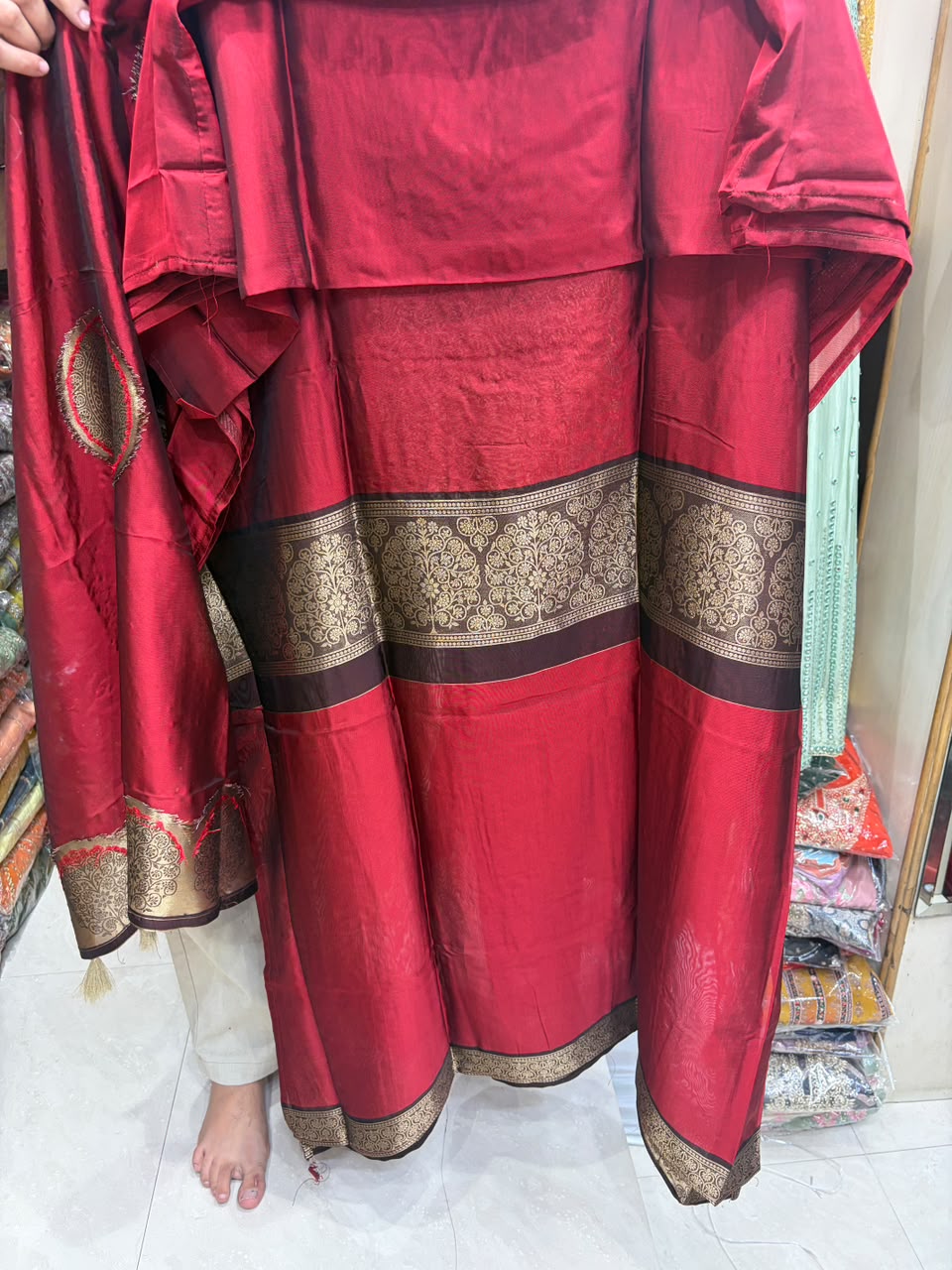 Kanjiwaram Silk Designer V Neck - Edition no 5