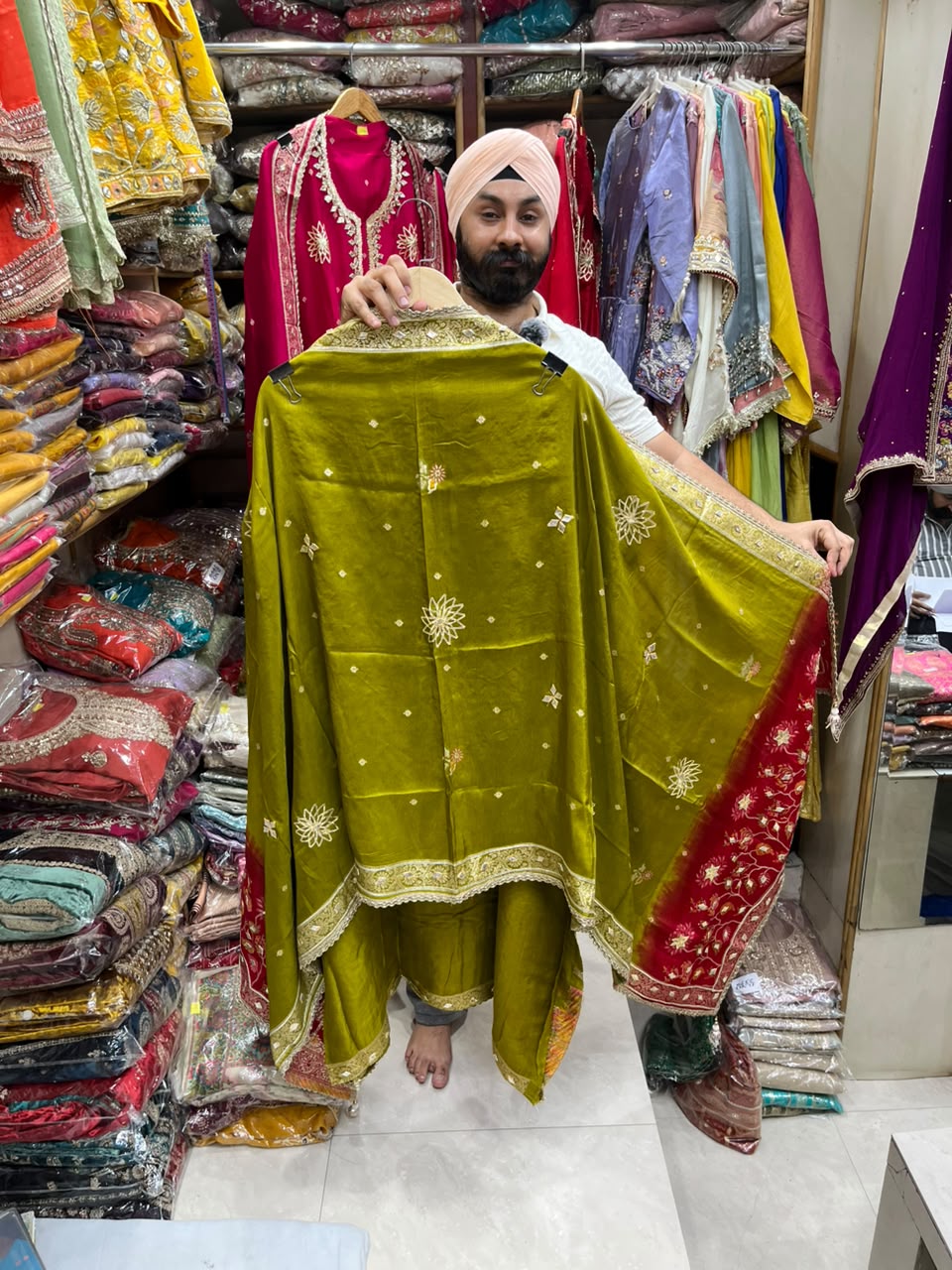 Exclusive Dola Silk Banarsi Gotta Patti Suits