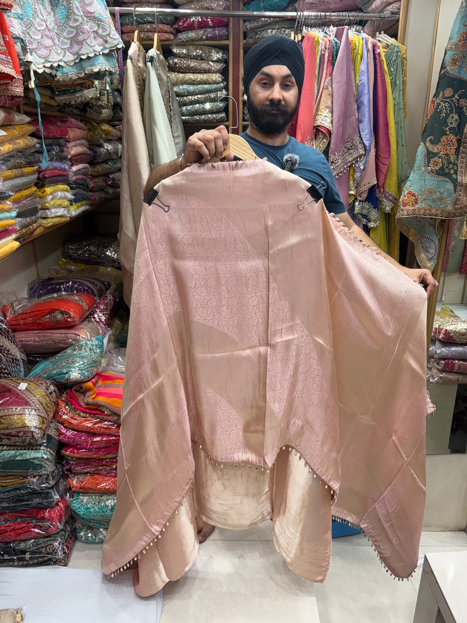 Luxury Handcrafted Ziraffe Shimmer Banarsi Dupatta Suits