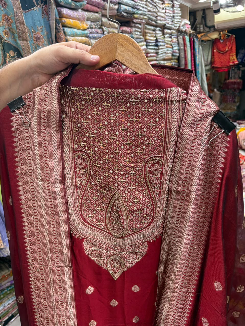Kanjivaram Silk Antic Dabka Neck Edition no 13