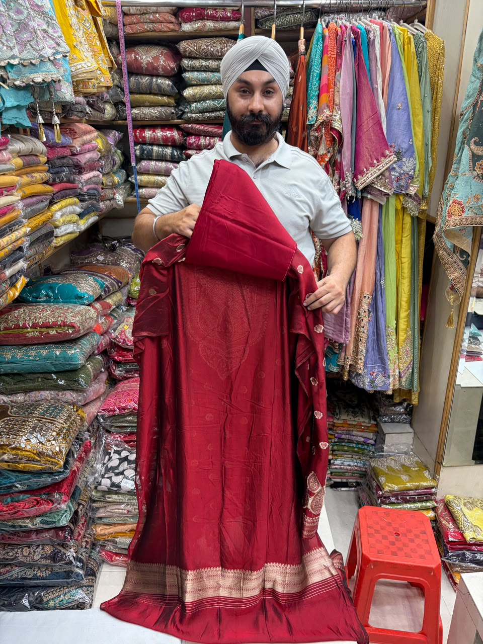 Kanjivaram Silk Antic Dabka Neck Edition no 13