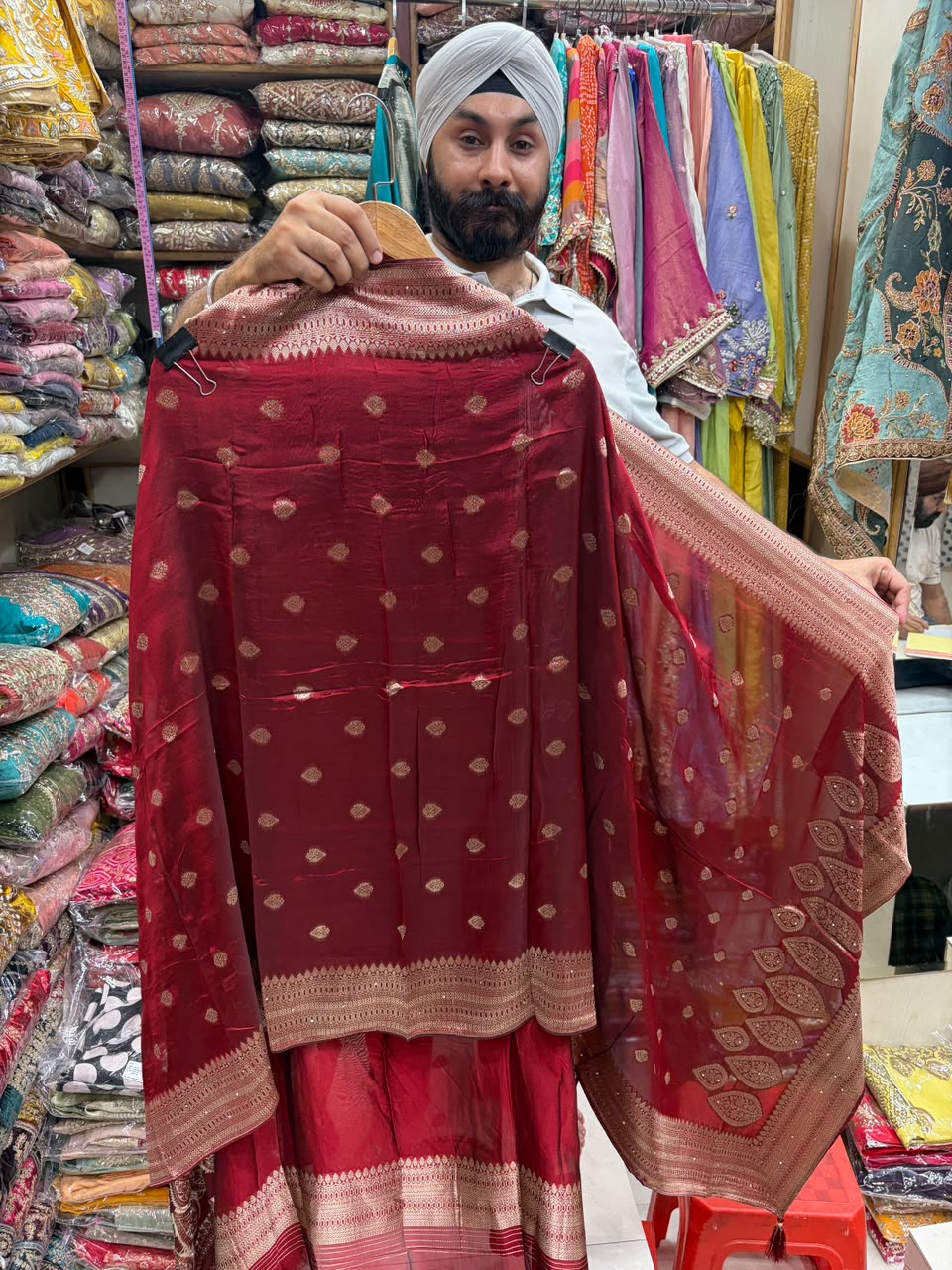 Kanjivaram Silk Antic Dabka Neck Edition no 13