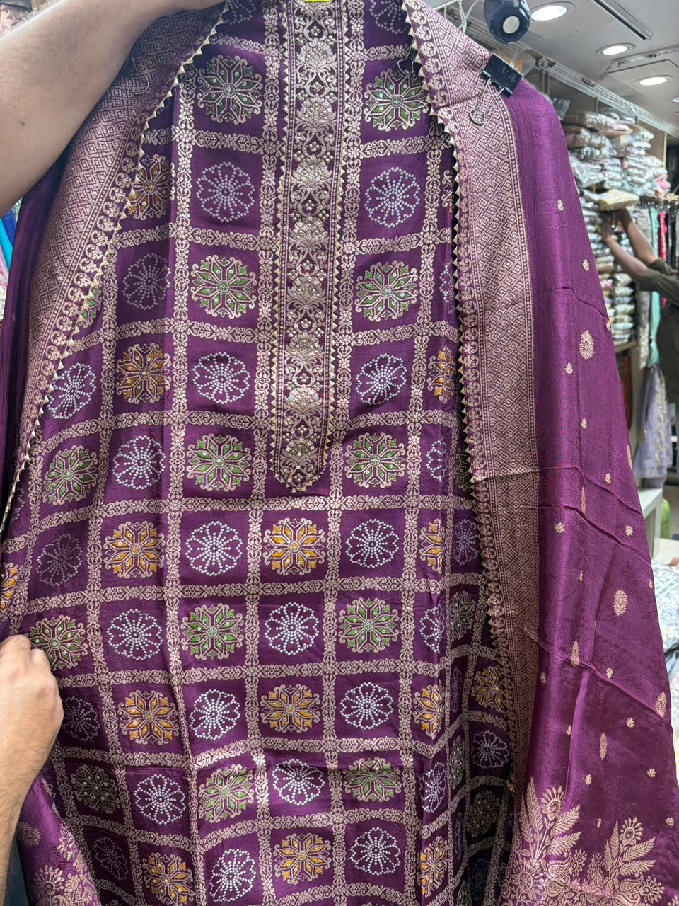 Dola Banarsi Bandhej Weaving Suits