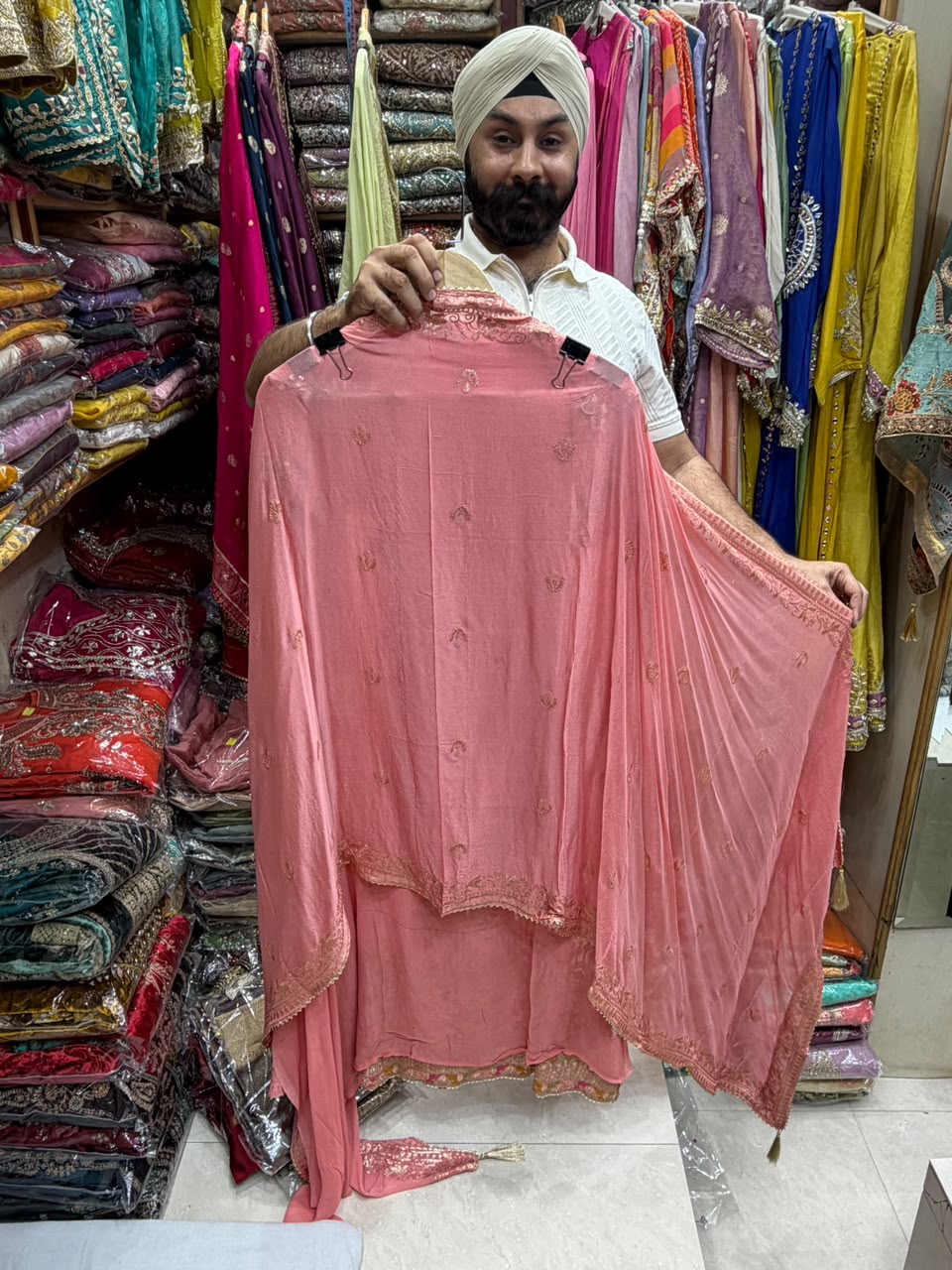Pure Georgette Embroidered Fabric Style Suits