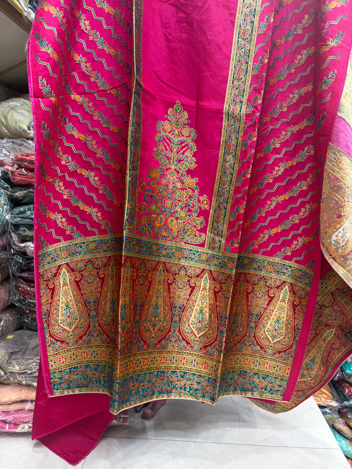 Position Print Banarsi Weaving Silk Suit