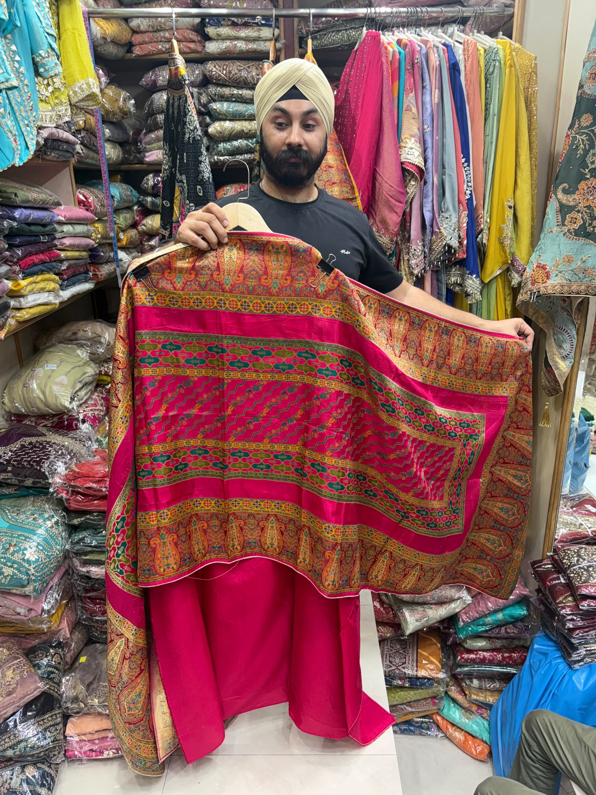 Position Print Banarsi Weaving Silk Suit