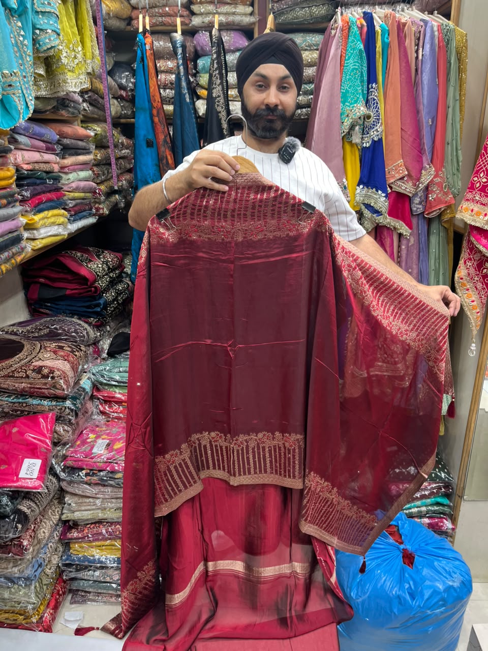 Premium Bangalore Silk Antic Handwork New