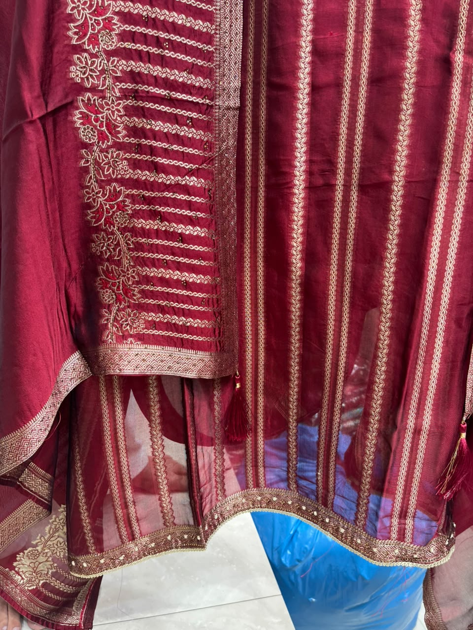 Premium Bangalore Silk Antic Handwork New