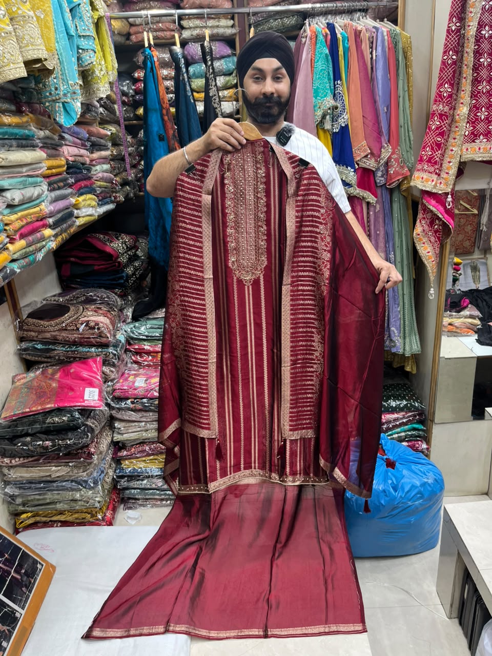Premium Bangalore Silk Antic Handwork New