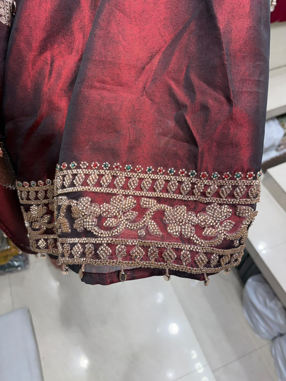 Royal Tissue Silk Beads Work Suits - Dark Colors