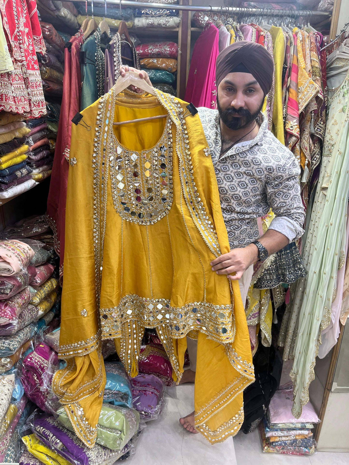 Mirror and Gotta patti Beautiful Dhoti Suits