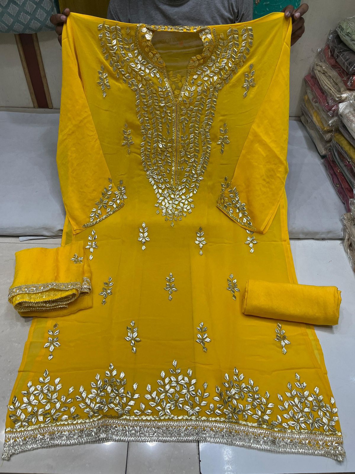 Georgette Unstitched Gotta patti suits