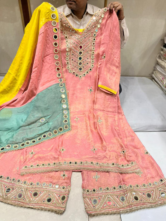 Mirror Jacquard shimmer sharara