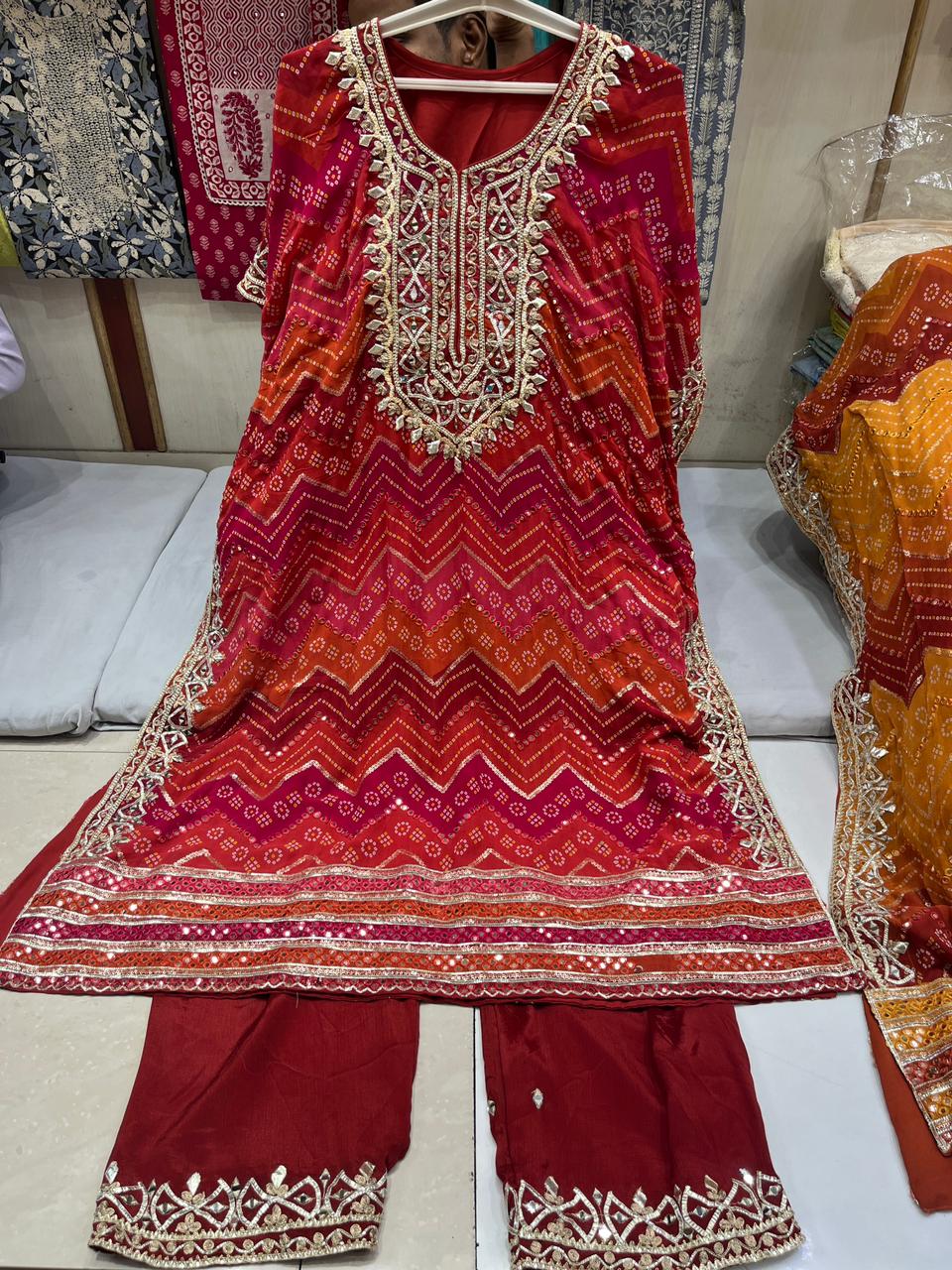 Bandhni Georgette Kaftan