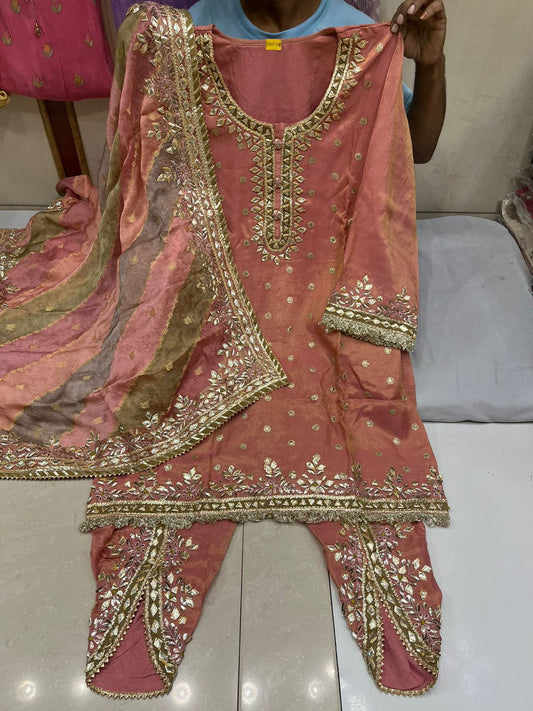 Pure Shimmer Gotta Patti Dhoti Set