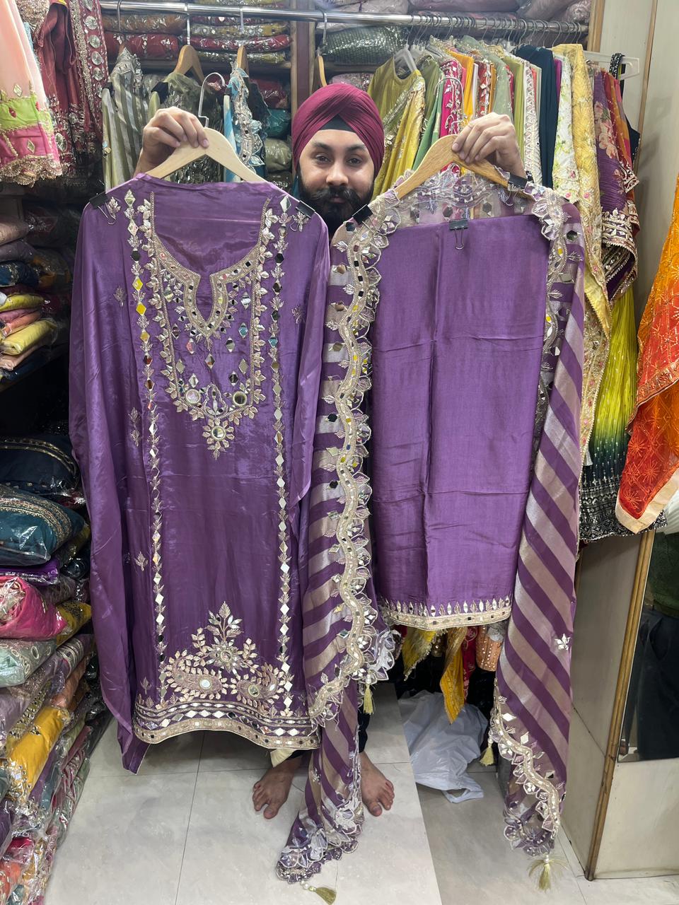 Designer Dupatta Mirror Suits