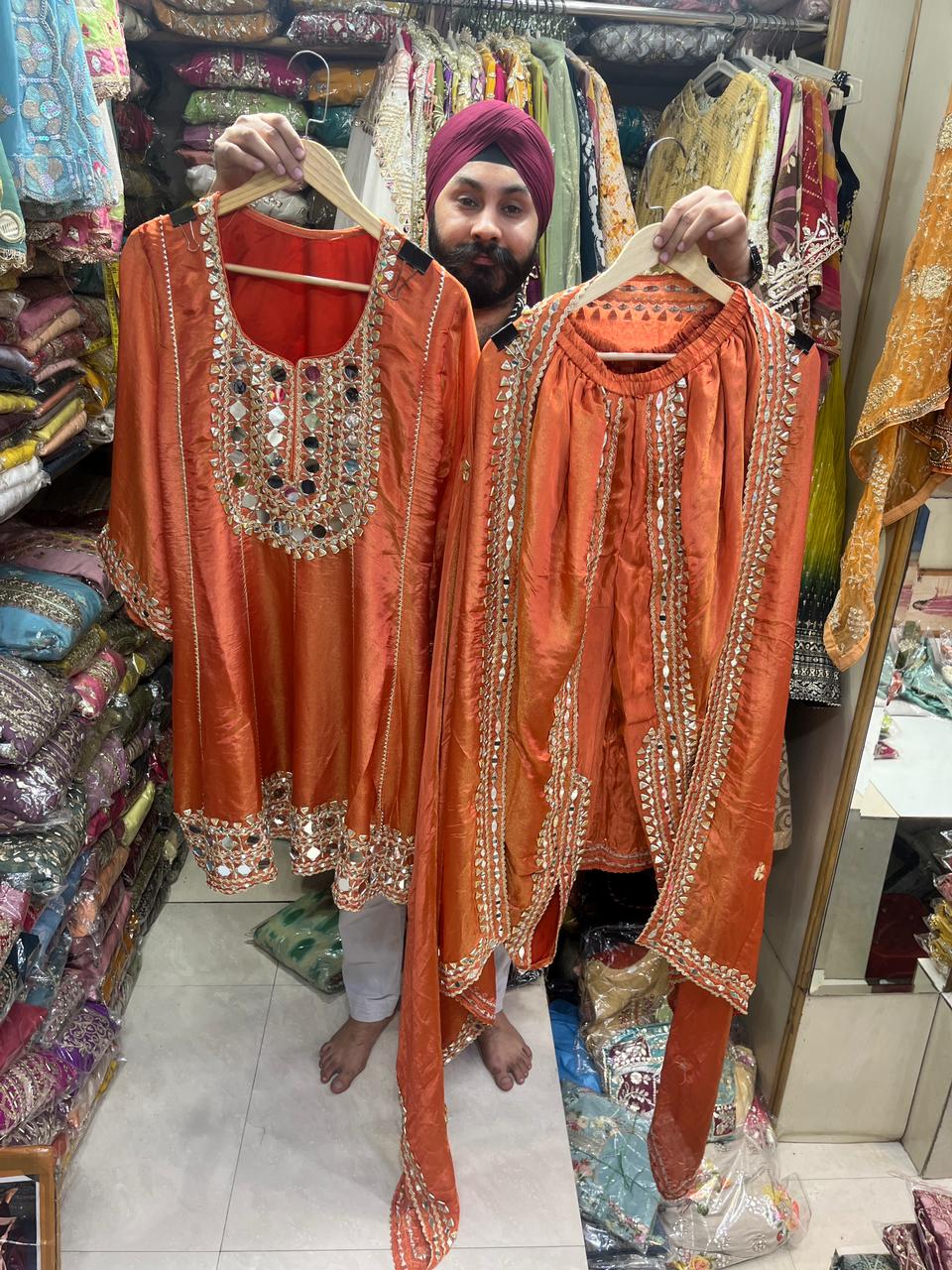 Mirror and Gotta patti Beautiful Dhoti Suits